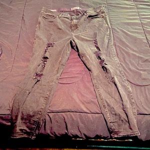 Torrid sky high skinny black ripped jeans